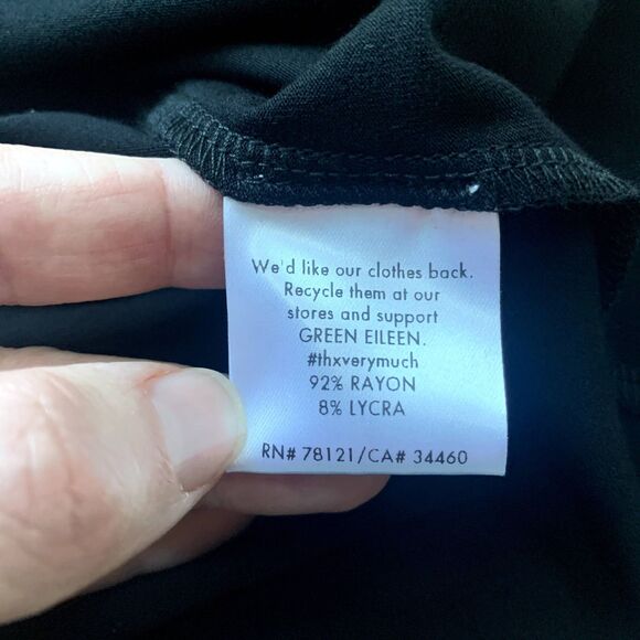 Eileen Fisher Asymmetrical Long Sleeve Pullover Tunic Black Size Medium Stretch - Picture 5 of 8